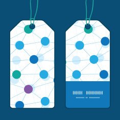 Vector connected dots vertical stripe frame pattern tags set N2