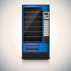 Vending Machine with shelves blue coloor