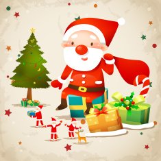 Christmas Santa and lots of gifts