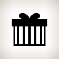 Silhouette gift box on a light background vector illustration N2