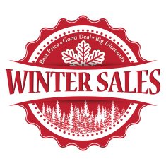 Winter Sales stamp sticker for print