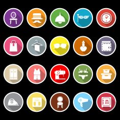 Dressing room icons with long shadow N2