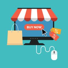 Online shopping concept Flat design stylish