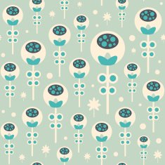 Seamless pattern with Christmas flowers on pastel background N2
