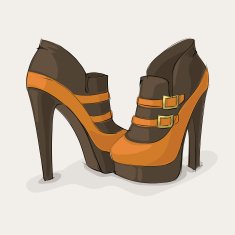 Brown and yellow ankle boots N2