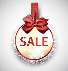 Sale label with red gift bow N4