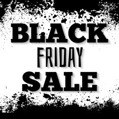 Black friday announcement on grunge ink splattered background