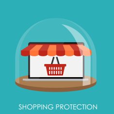 Shopping Protection Flat Concept for Mobile Apps