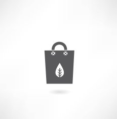 paper bag with a leaf of the tree icon N2