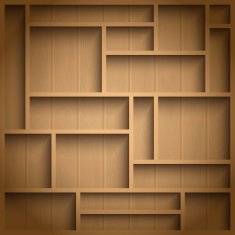 Wooden shelves