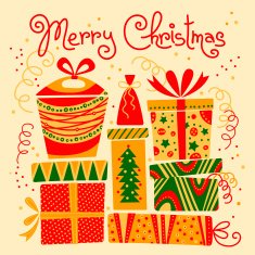 Christmas card with gift boxes N5