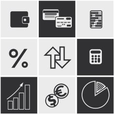 Money finance banking icons set N2