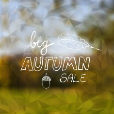 Big Autumn Sale Banner on Blurred Triangle Background N2