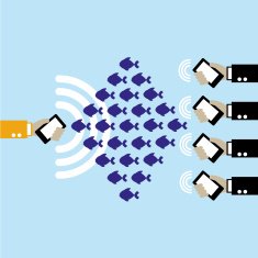 Mobile marketing business concept vector illustration