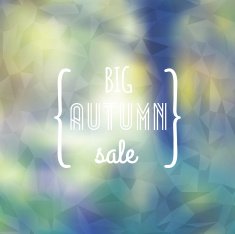 Big Autumn Sale Banner on Blurred Triangle Background N3