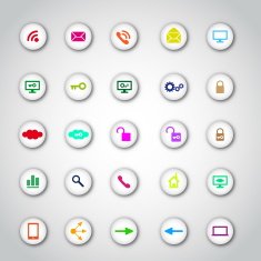 Icons pack Flat design - icons Simple line N2