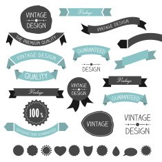 Set of simply flat vintage ribbons Vector