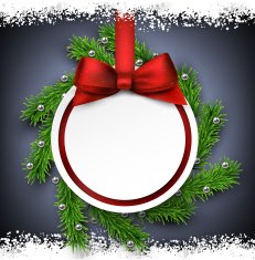 White paper gift card with red satin bow N7