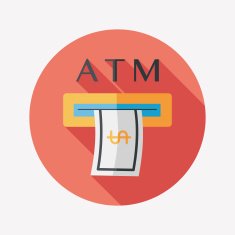 atm flat icon with long shadow N28