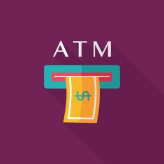 atm flat icon with long shadow N29