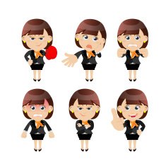 Set of businesswoman characters in different poses N4