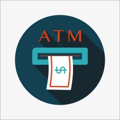 atm flat icon with long shadow N31