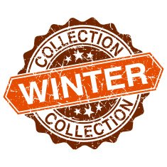 Winter collection grungy stamp isolated on white background