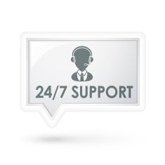 all day service support words on a speech bubble N2