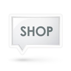 shop word on a speech bubble