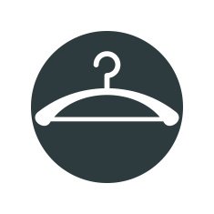 Clothes shoulder vector simple icon placed in circle N2