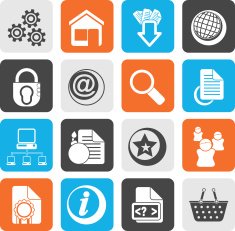 Silhouette Website and internet icons N3