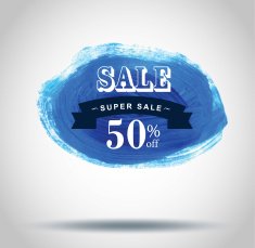 Sale labels brush style Vector N39