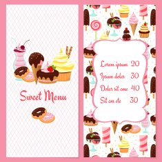 Dessert menu template