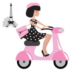 Girl in Paris vector illustration N5