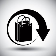 Shopping bag delivery vector simple single color icon