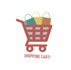 Shopping cart concept design retro design on white background clean vector