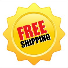 Yellow free shipping sign - VECTOR