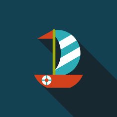 Sailboat flat icon with long shadow N13