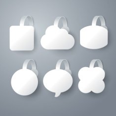 Vector white wobbler set on gray background