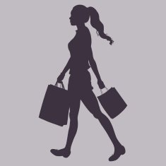 Vector Silhouette - girl goes and is in the hands N2
