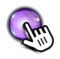 Hand Cursor on Glass Button N4