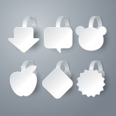 Vector white wobbler set on gray background N2