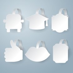 White wobbler vector set on gray background N4