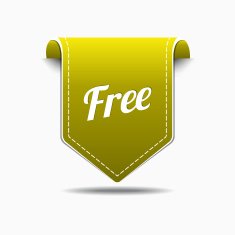 Free Product Yellow Label Icon Vector Design