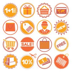 Shopping Sales - Circle Icons Seals