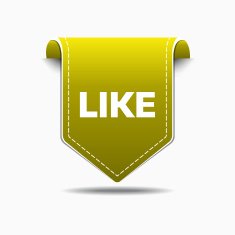 Like Yellow Label Icon Vector Design
