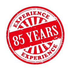 85 years experience grunge rubber stamp N2