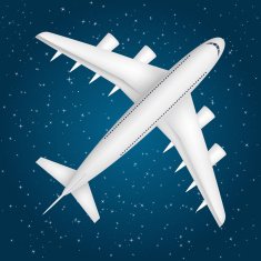 Airliner in the star sky
