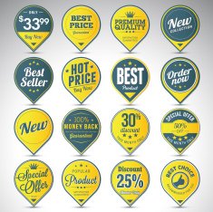 Set of business vintage badges N13
