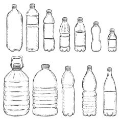 Vector Set of Sketch Plastic Bottles N2